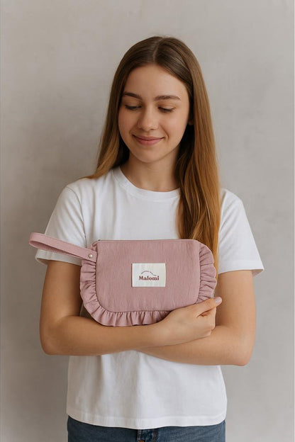 Ruffle Toiletry Bag by Malomi Kids