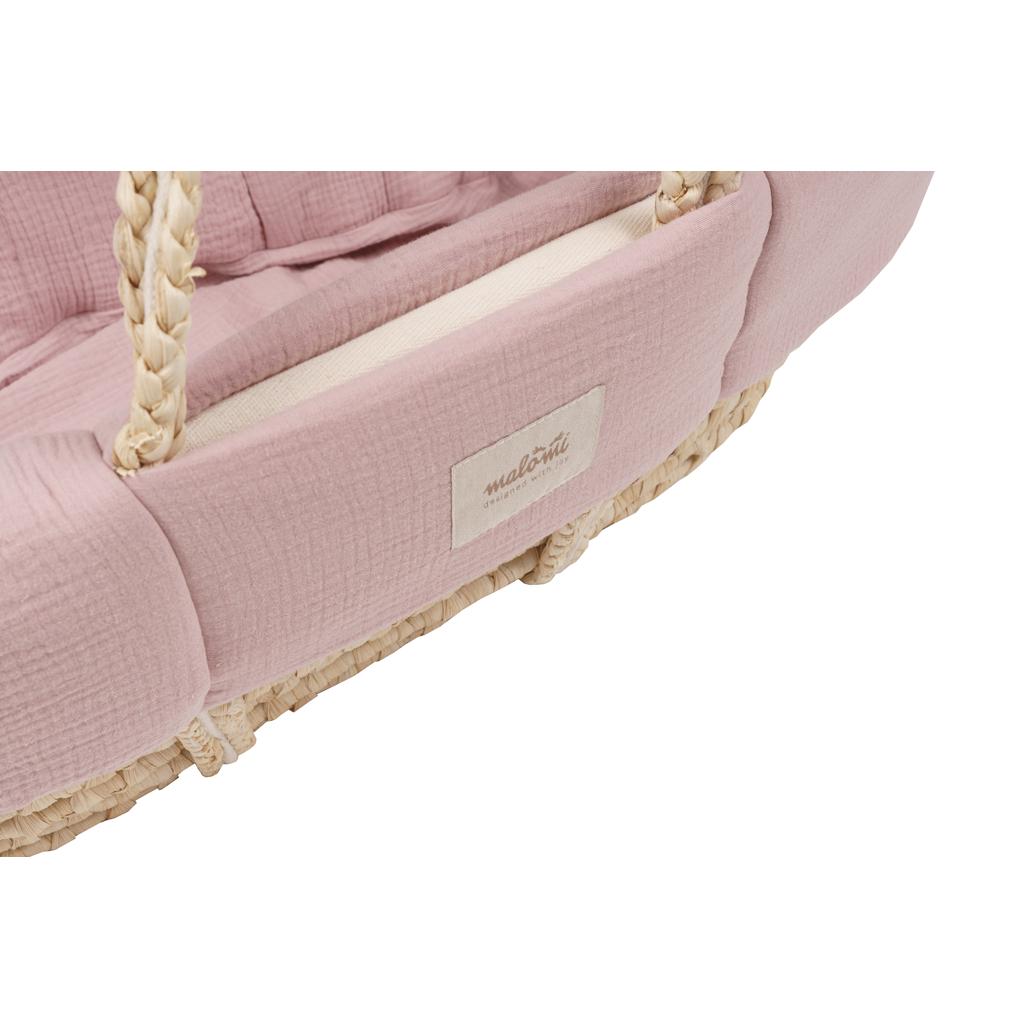 Muslin Padded Moses Basket Cover by Malomi Kids