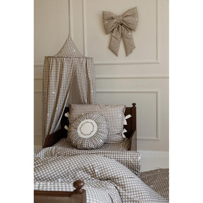 Countryside Check Round Boho Cushion by Malomi Kids