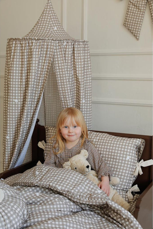 Countryside Check Cot Canopy by Malomi Kids