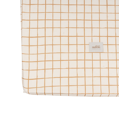 Camel Check Cotton Fitted Sheet by Malomi Kids