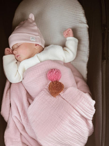 Muslin Swaddle with Pompoms by Malomi Kids