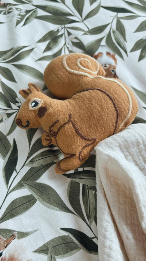 Squirrel Rattle with Muslin by Malomi Kids