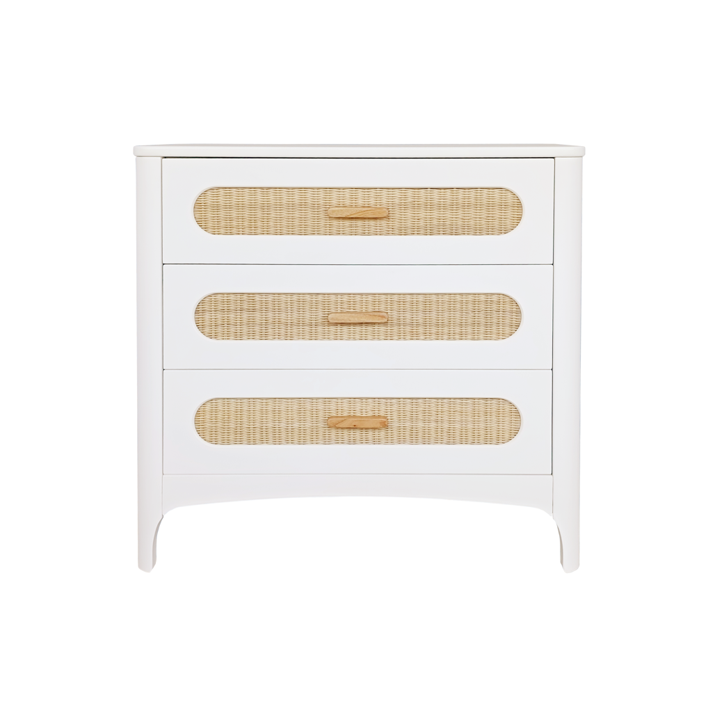 NÉRÉIDES Neige Rattan Chest of Drawers