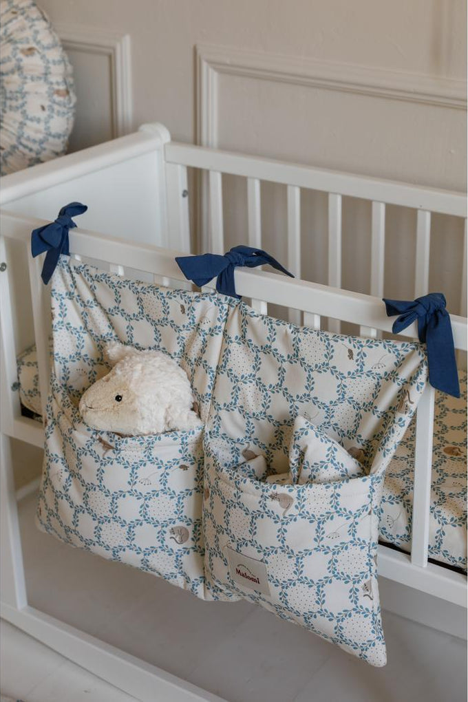 Blue Cottage Cot Organiser by Malomi Kids