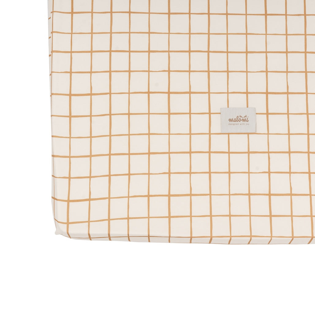 Camel Check Cotton Fitted Sheet by Malomi Kids