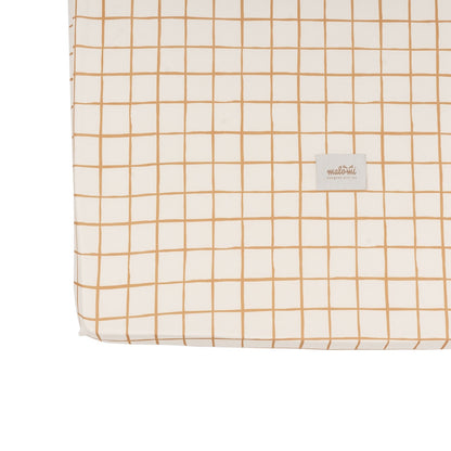 Camel Check Cotton Fitted Sheet by Malomi Kids