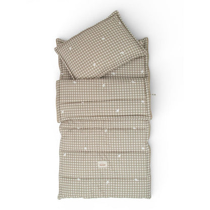Countryside Check Sleeping Bag with Pillow by Malomi Kids