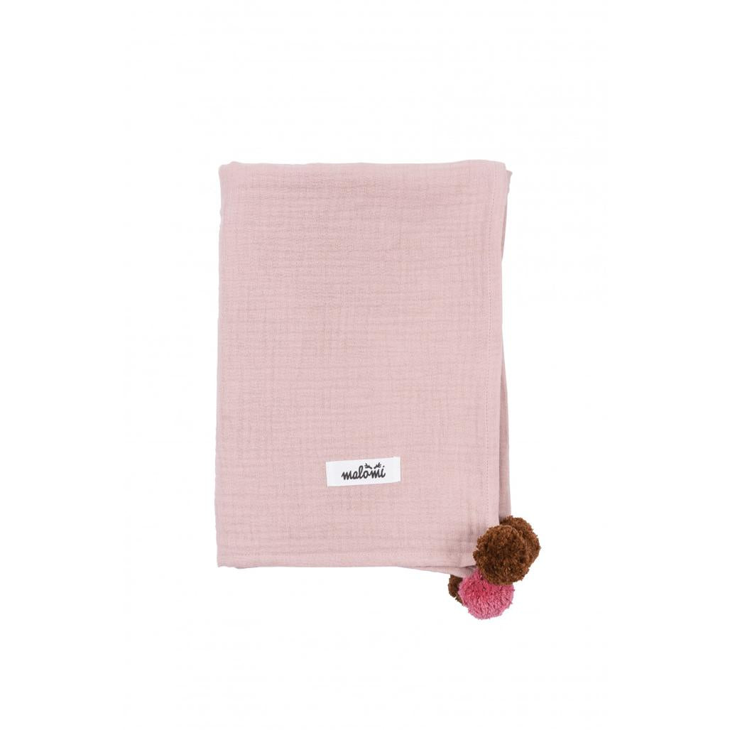Muslin Swaddle with Pompoms by Malomi Kids
