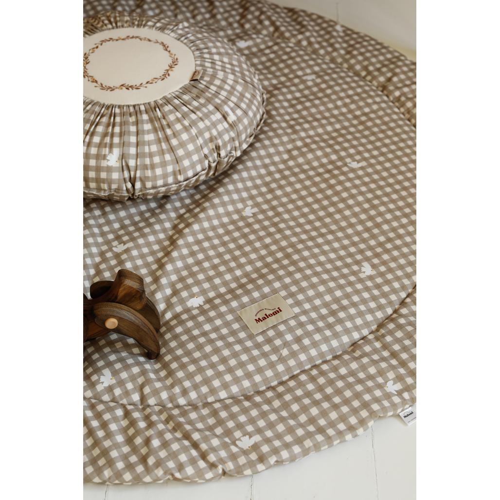 Countryside Check Round Boho Cushion by Malomi Kids