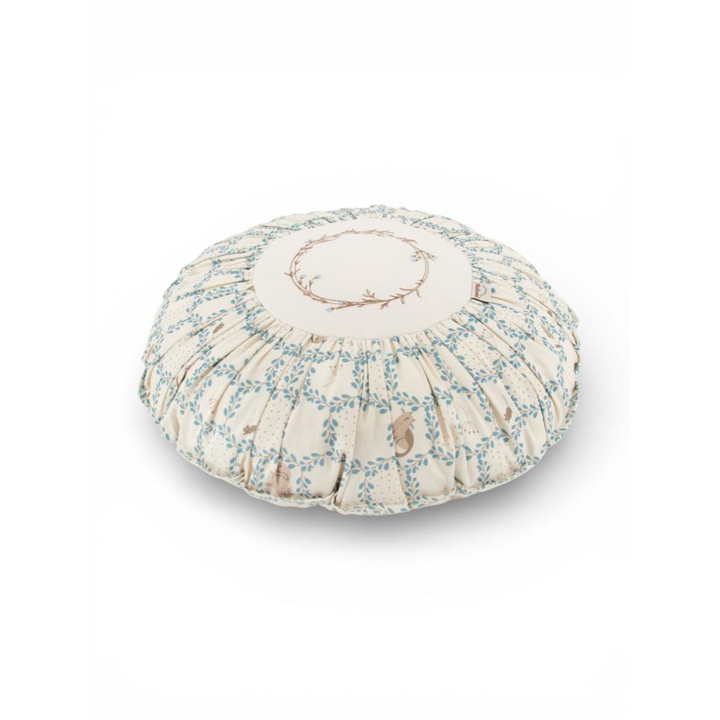 Blue Cottage Round Boho Cushion by Malomi Kids