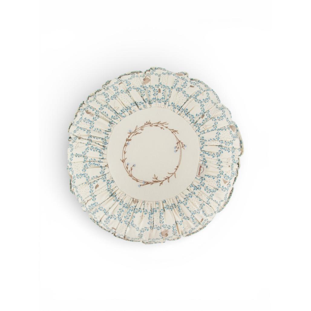Blue Cottage Round Boho Cushion by Malomi Kids