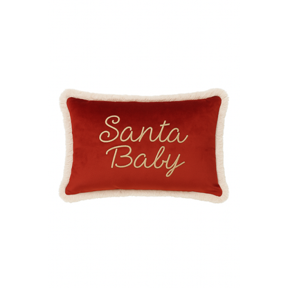Personalised Velvet Christmas Cushion Carmin Red by Malomi Kids
