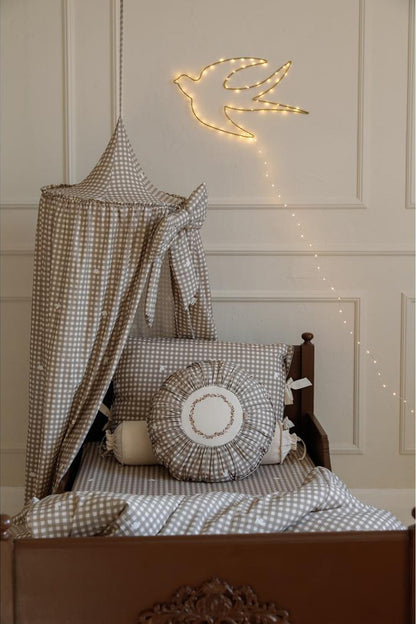 Countryside Check Round Boho Cushion by Malomi Kids