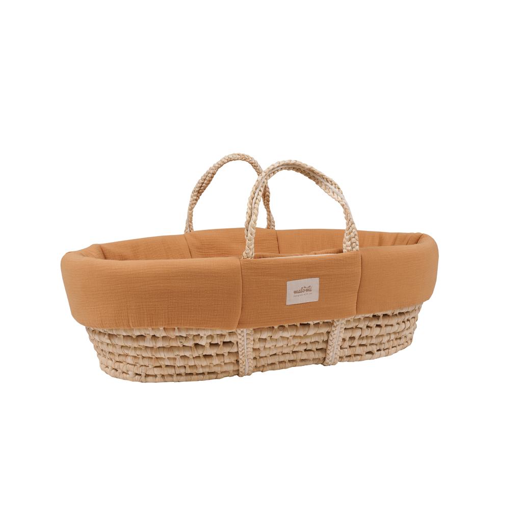 Muslin Padded Moses Basket Cover by Malomi Kids