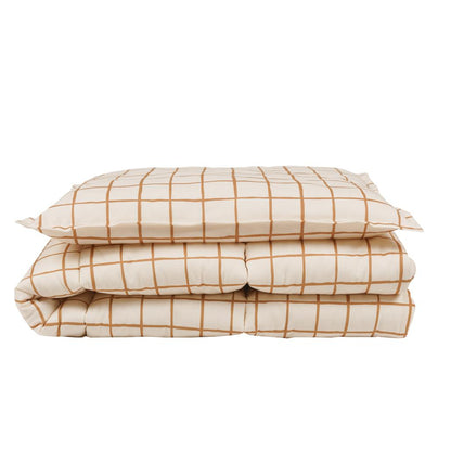 Camel Check Bedding Set with Filling by Malomi Kids