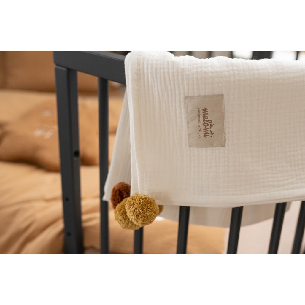 Muslin Swaddle with Pompoms by Malomi Kids