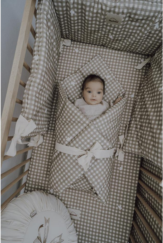 Countryside Check Baby Swaddle Quilt by Malomi Kids