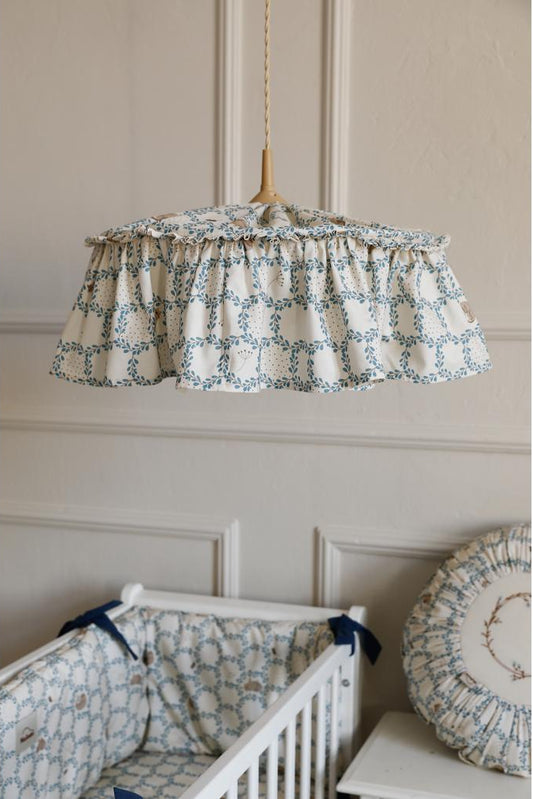 Blue Cottage Fabric Lampshade by Malomi Kids