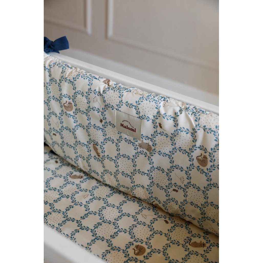 Blue Cottage Cot Bumper by Malomi Kids