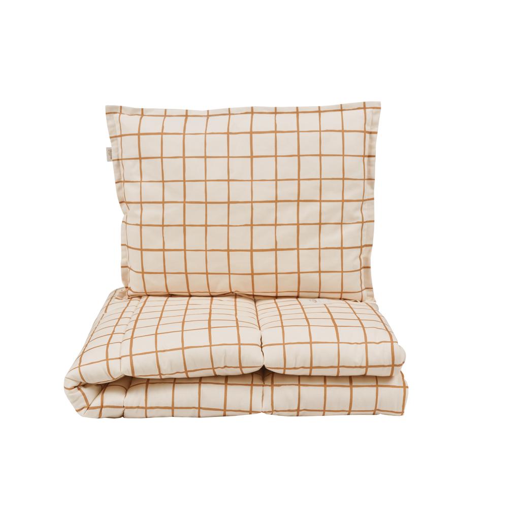 Camel Check Bedding Set with Filling by Malomi Kids