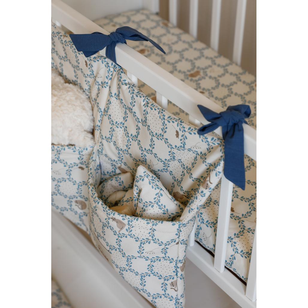 Blue Cottage Cot Organiser by Malomi Kids