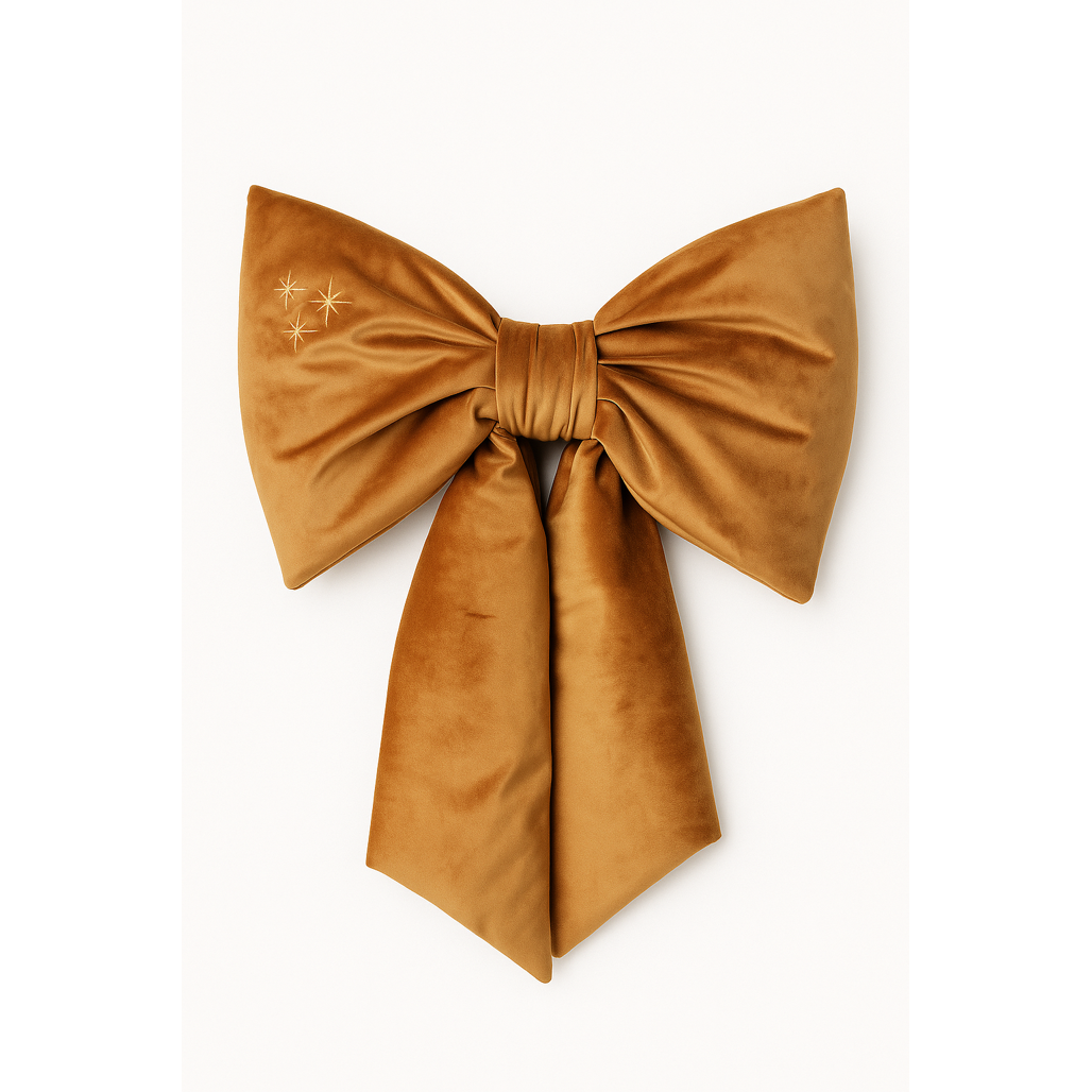 Velvet Christmas Bow with Golden Stars by Malomi Kids