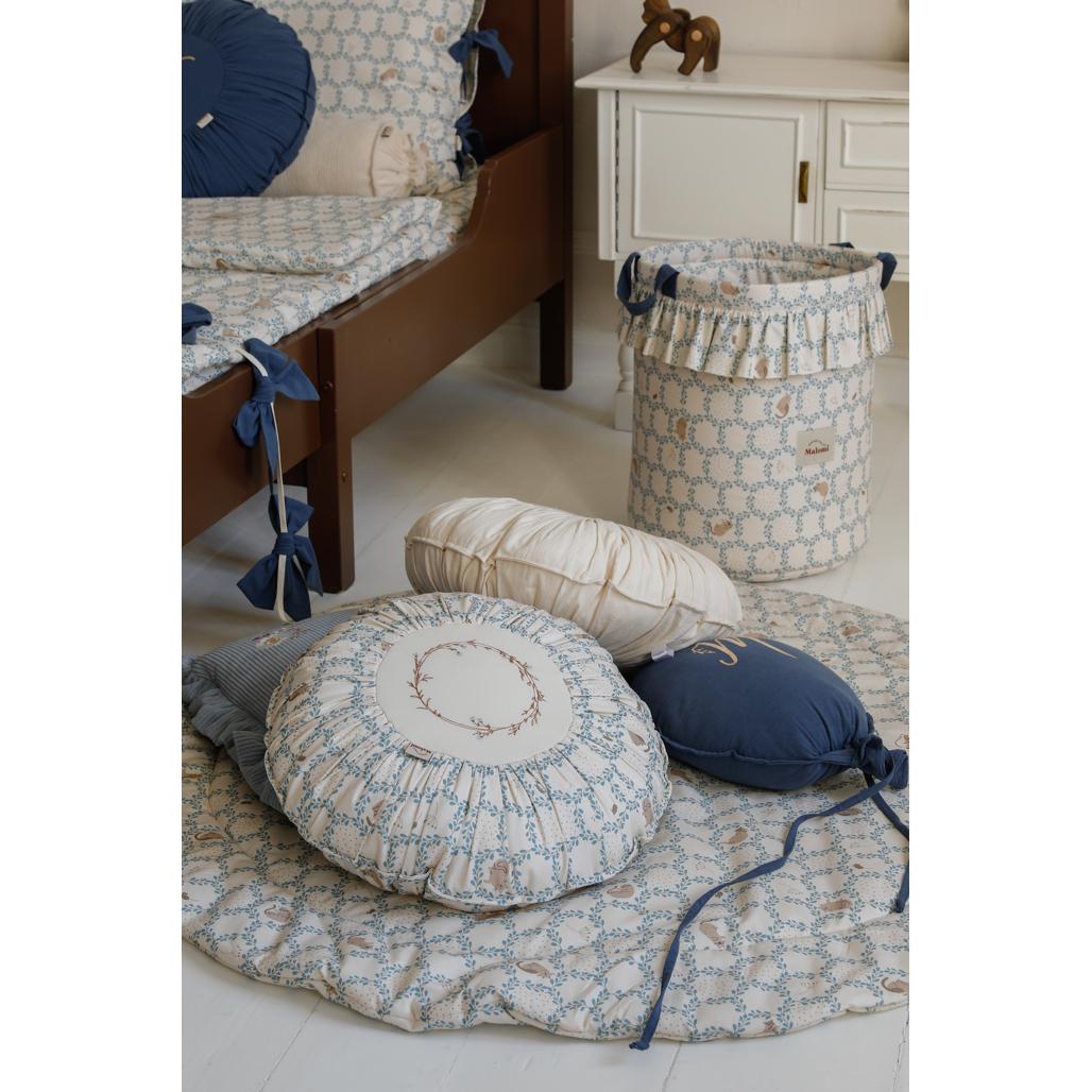 Blue Cottage Round Boho Cushion by Malomi Kids
