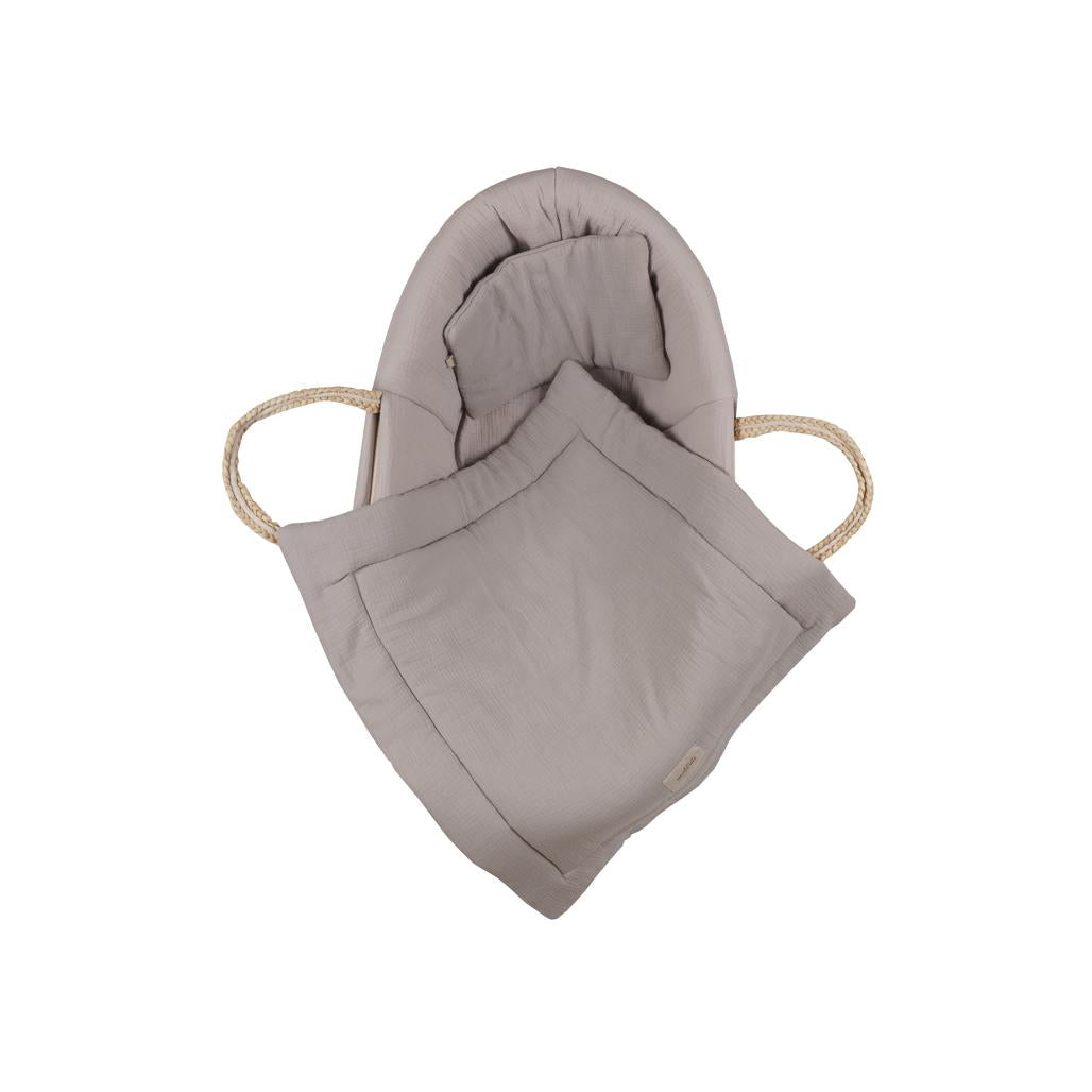Muslin Padded Moses Basket Cover by Malomi Kids