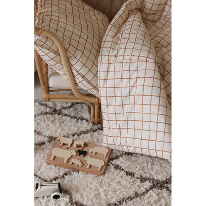Camel Check Bedding Set with Filling by Malomi Kids