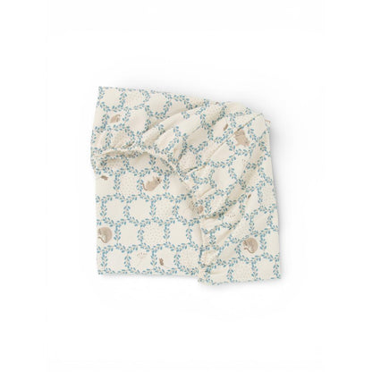 Blue Cottage Cotton Fitted Sheet by Malomi Kids