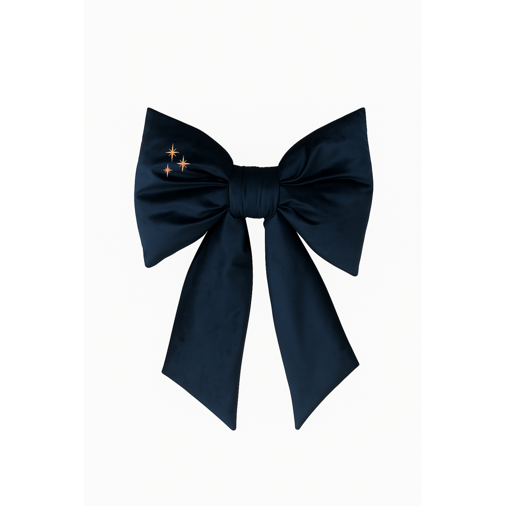 Velvet Christmas Bow with Golden Stars by Malomi Kids