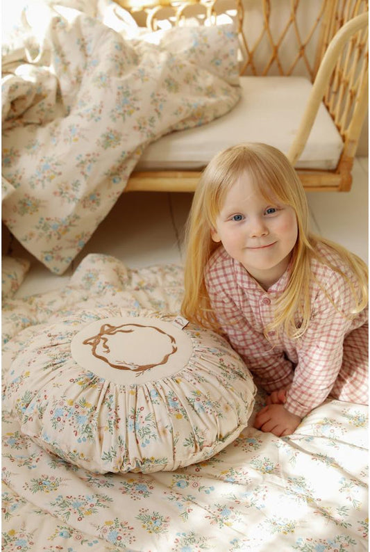 Blooming Meadow Round Boho Cushion by Malomi Kids