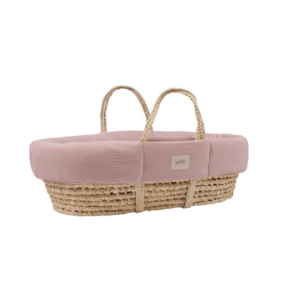Muslin Padded Moses Basket Cover by Malomi Kids