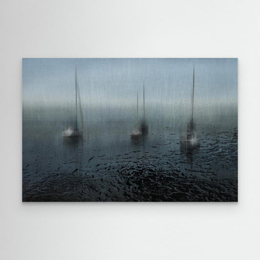 Sailing boats in the harbor by Natalia