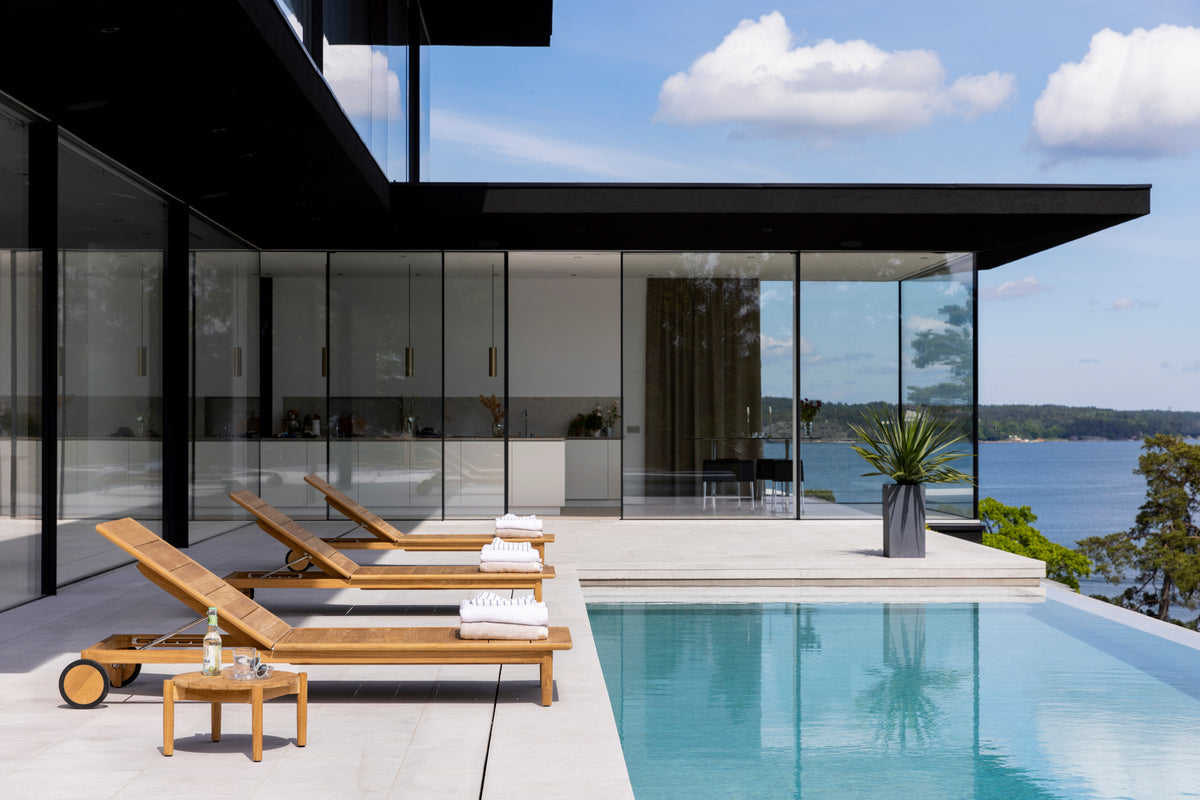 Koster sun loungers in a row