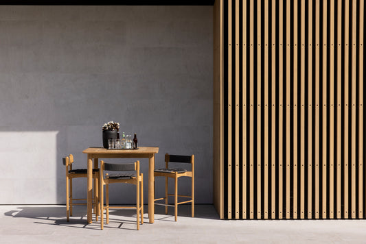 Koster counter set on a terrace