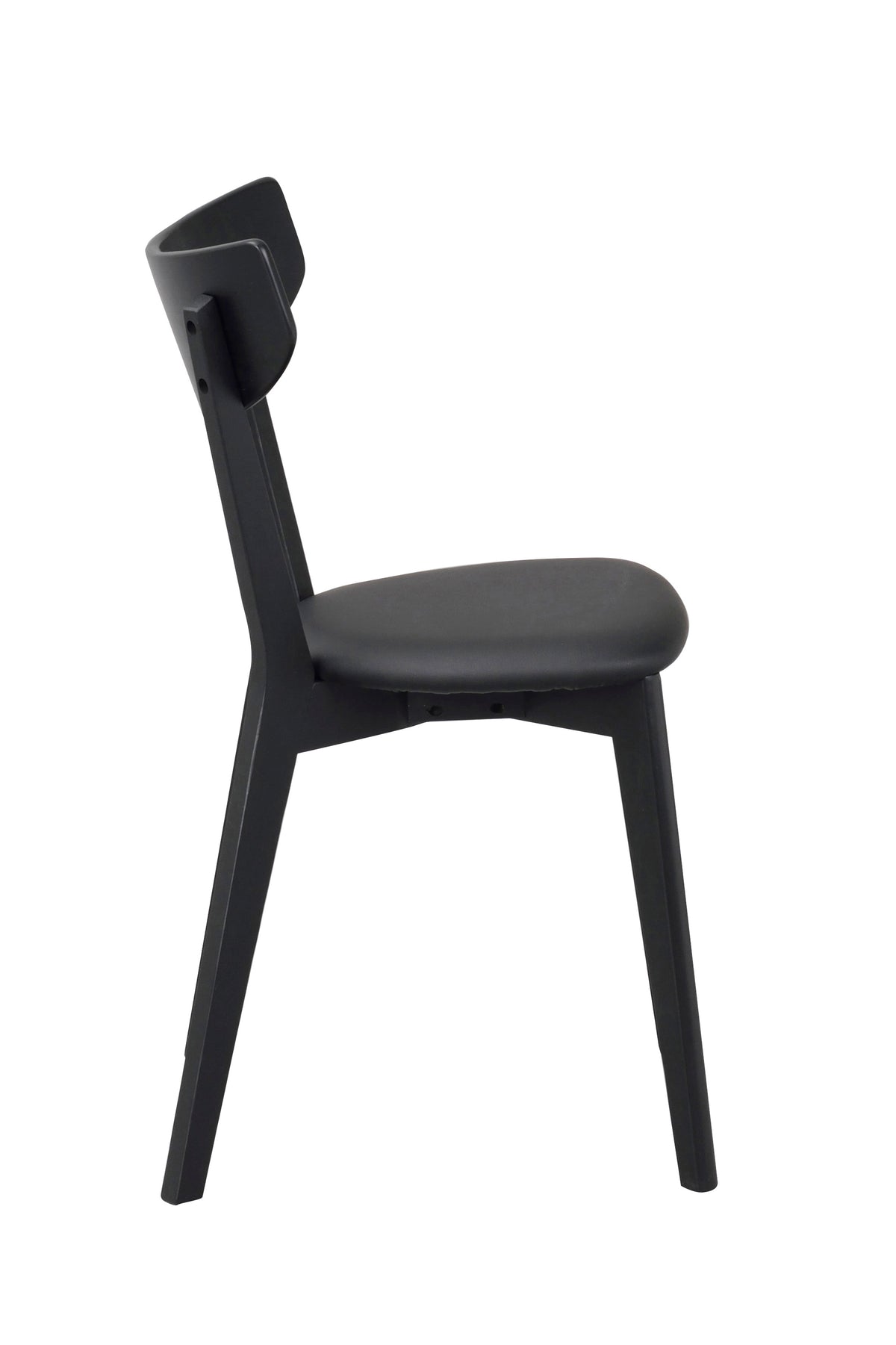 AMI Set of 2 Chairs – black stained oak/ black PU seat – 13