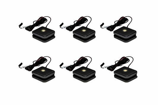 CASØ LED Light for 16 mm Wooden Shelves, Black, 6 Pieces Including Transformer
