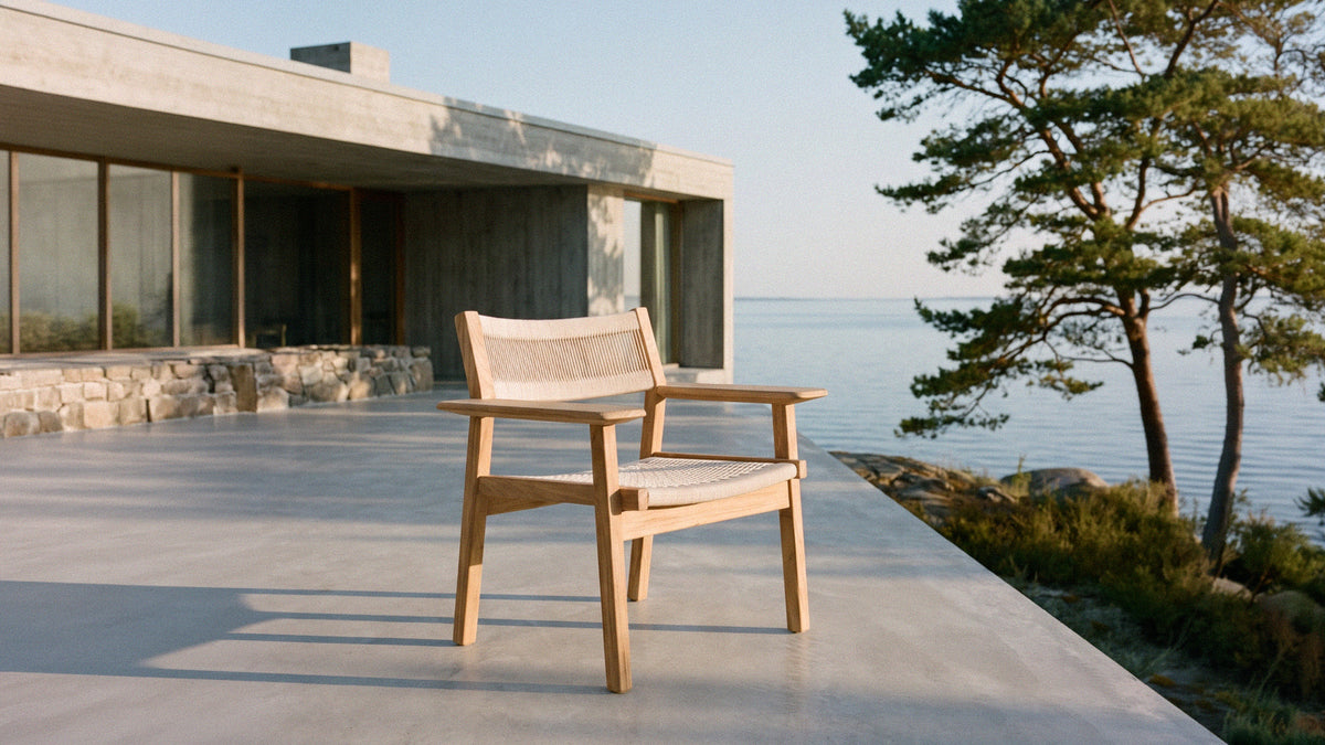 Djurö lounge armchairs outdoors