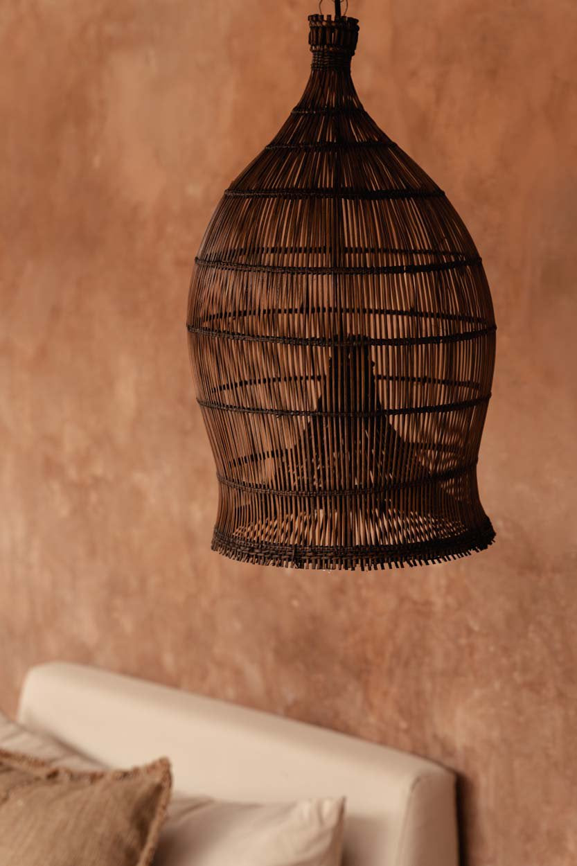 The Woven Bell Pendant - Dark Walnut - S