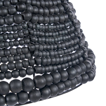 The Wooden Bead Dome Pendant - Black