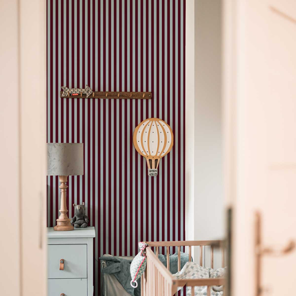 Maya Stripes Brown Blue Wallpaper