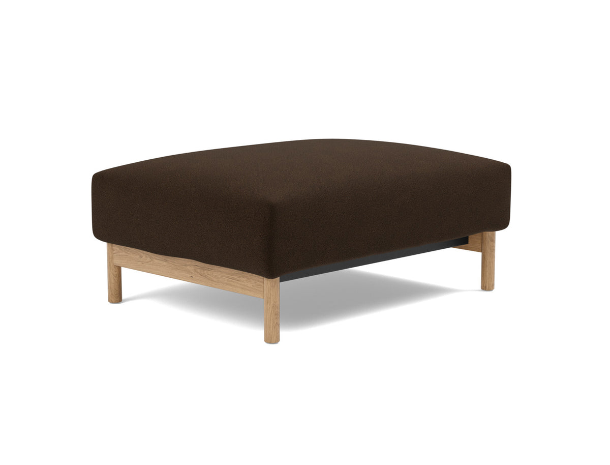 MALLOY WOOD Ottoman, 3/4 view