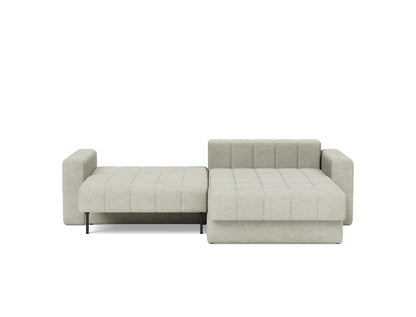 AKELLO Sofa Bed with Chaise and Arm Rests, bed position