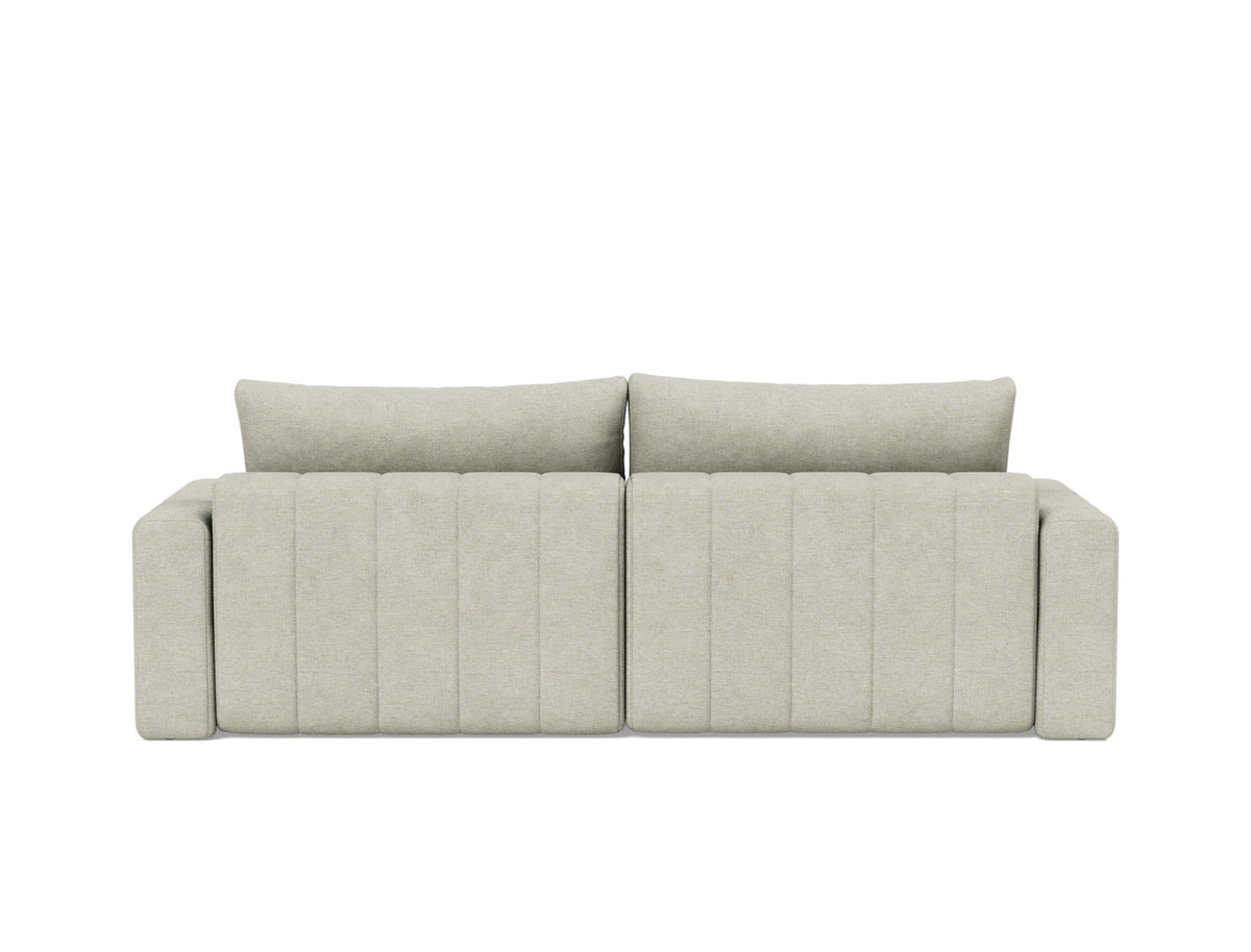 AKELLO Sofa Bed with Chaise and Arm Rests, back view