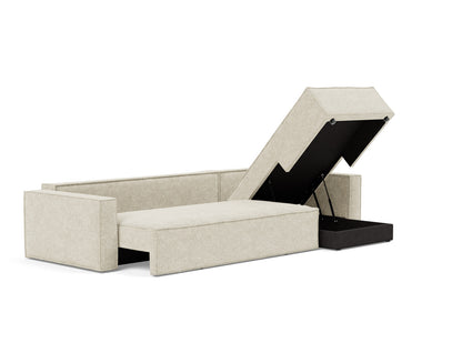 NEWILLA Sofa Bed with Chaise, seat lifted out