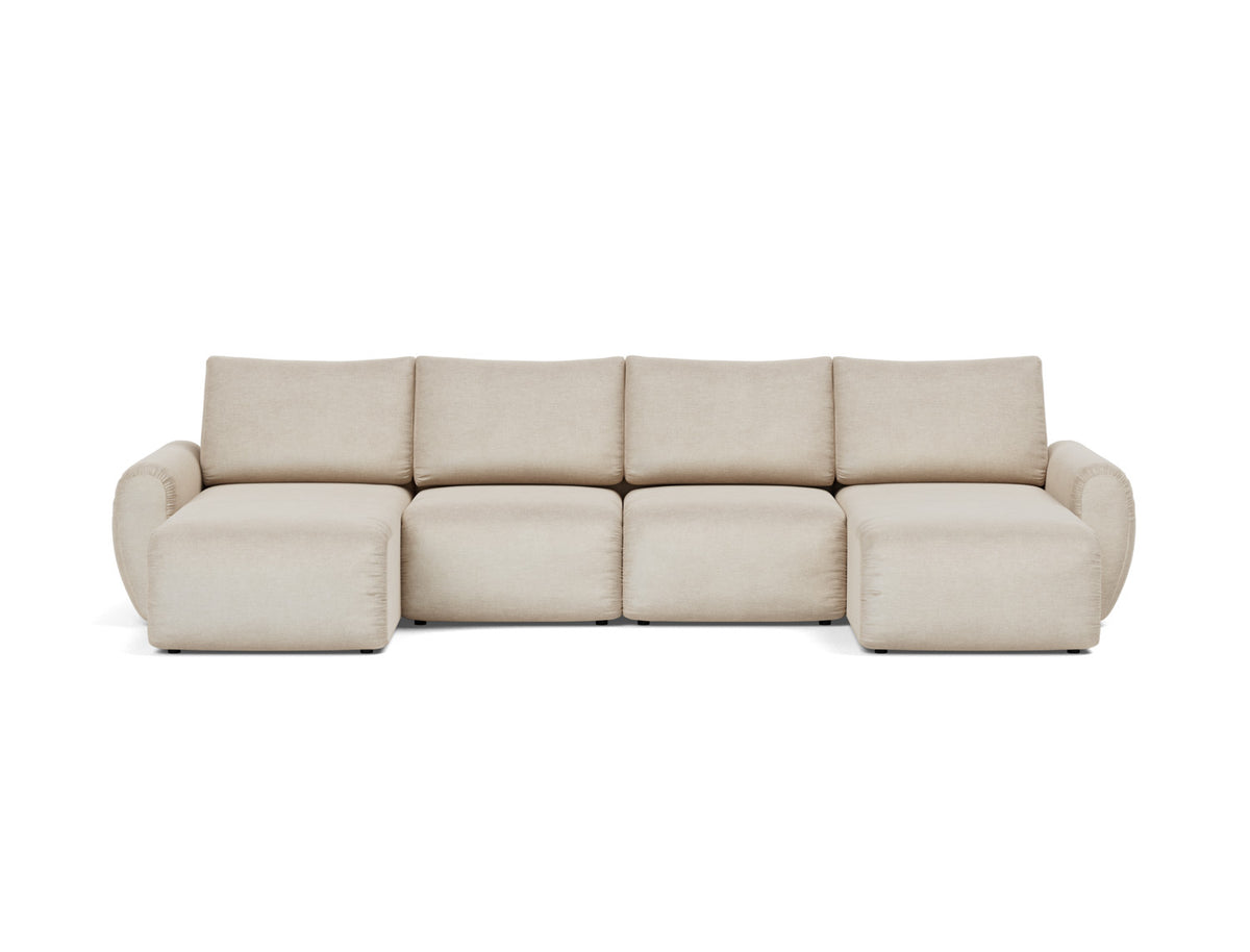 NORUM U-Shape Sofa Bed Curve Arms 150x320CM