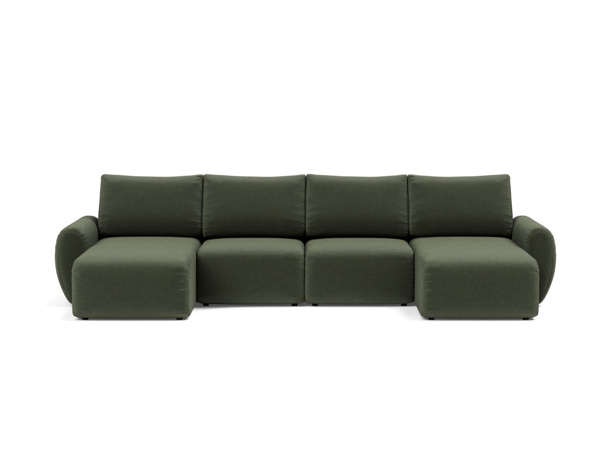 NORUM U-Shape Sofa Bed Curve Arms 150x320CM