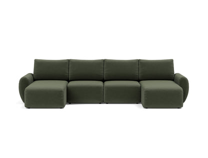 NORUM U-Shape Sofa Bed Curve Arms 150x320CM